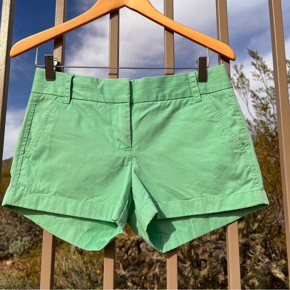 ⬇️💲J. Crew Ladies Chino Shorts W/Pockets Broken In (On Tag) 2 Color Mint Green